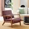 Glitzhome® Mid-Century Faux Leather Accent Chair